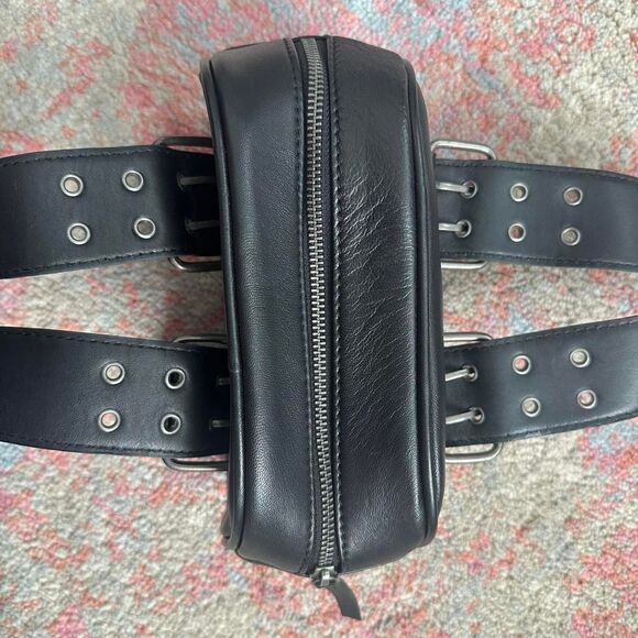 Free People Say Yes Leather Bag handbag metal buckle edgy grunge y2k style black - Picture 3 of 8